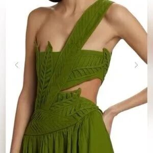 Farm Rio Leaves Cut-Out Midi-Dress-XS NWT